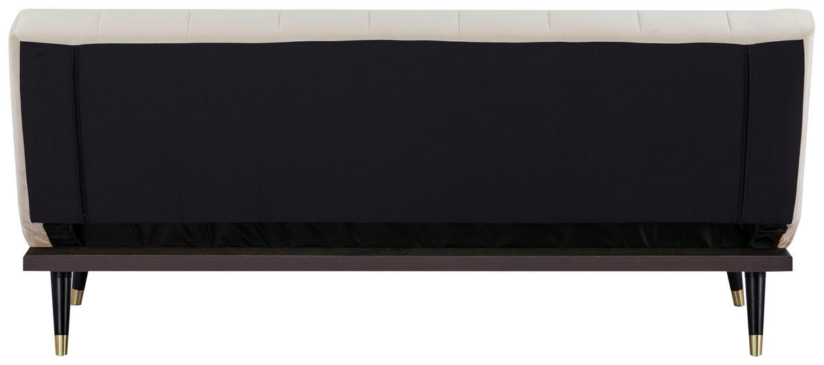 SCHLAFSOFA  in Velours Creme  - Creme/Schwarz, MODERN, Holz/Textil (181/82/83cm) - MID.YOU