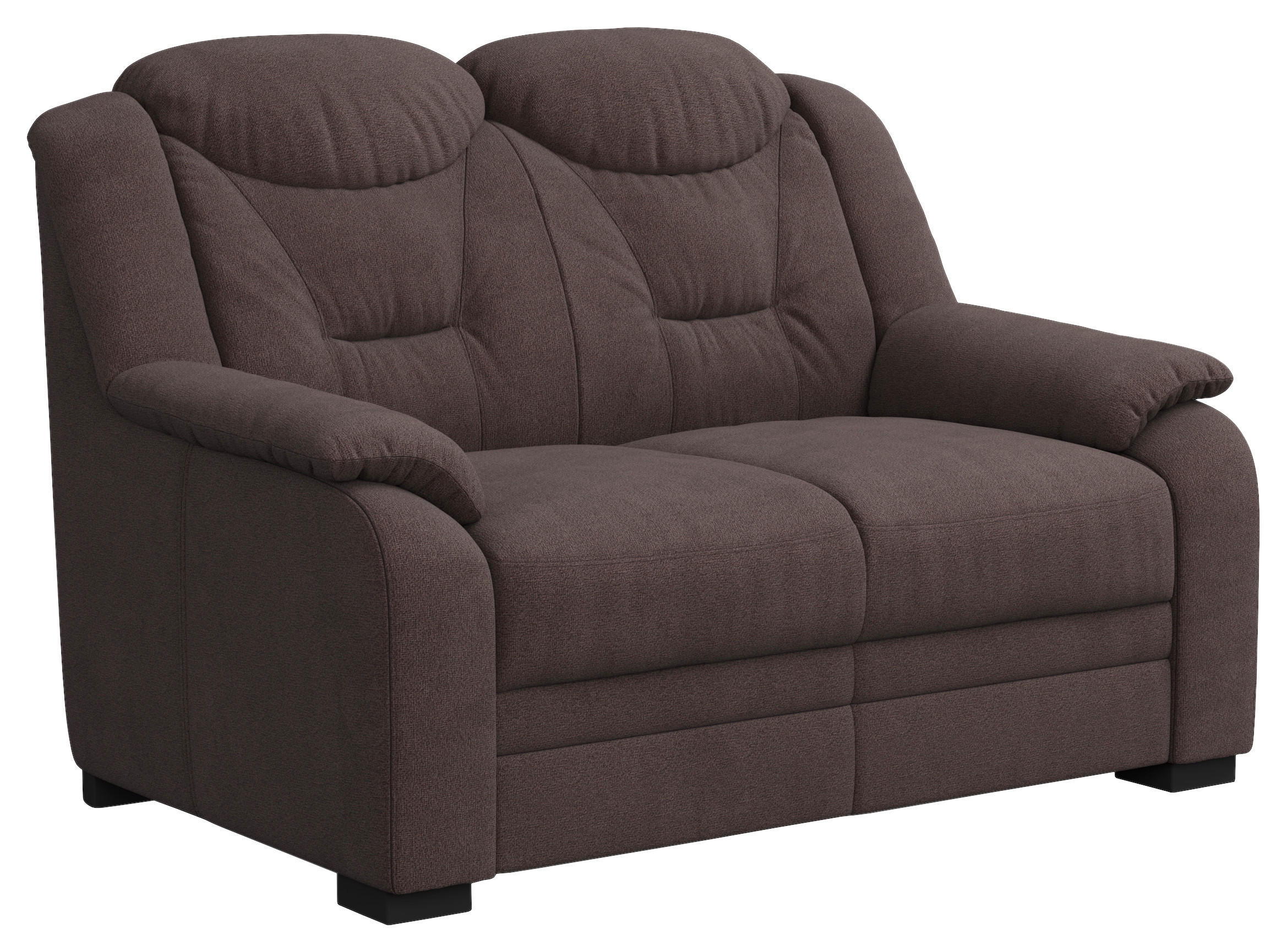2-SITZER-SOFA in Chenille Braun  - Schwarz/Braun, Basics, Kunststoff/Textil (138/99/99cm) - MID.YOU