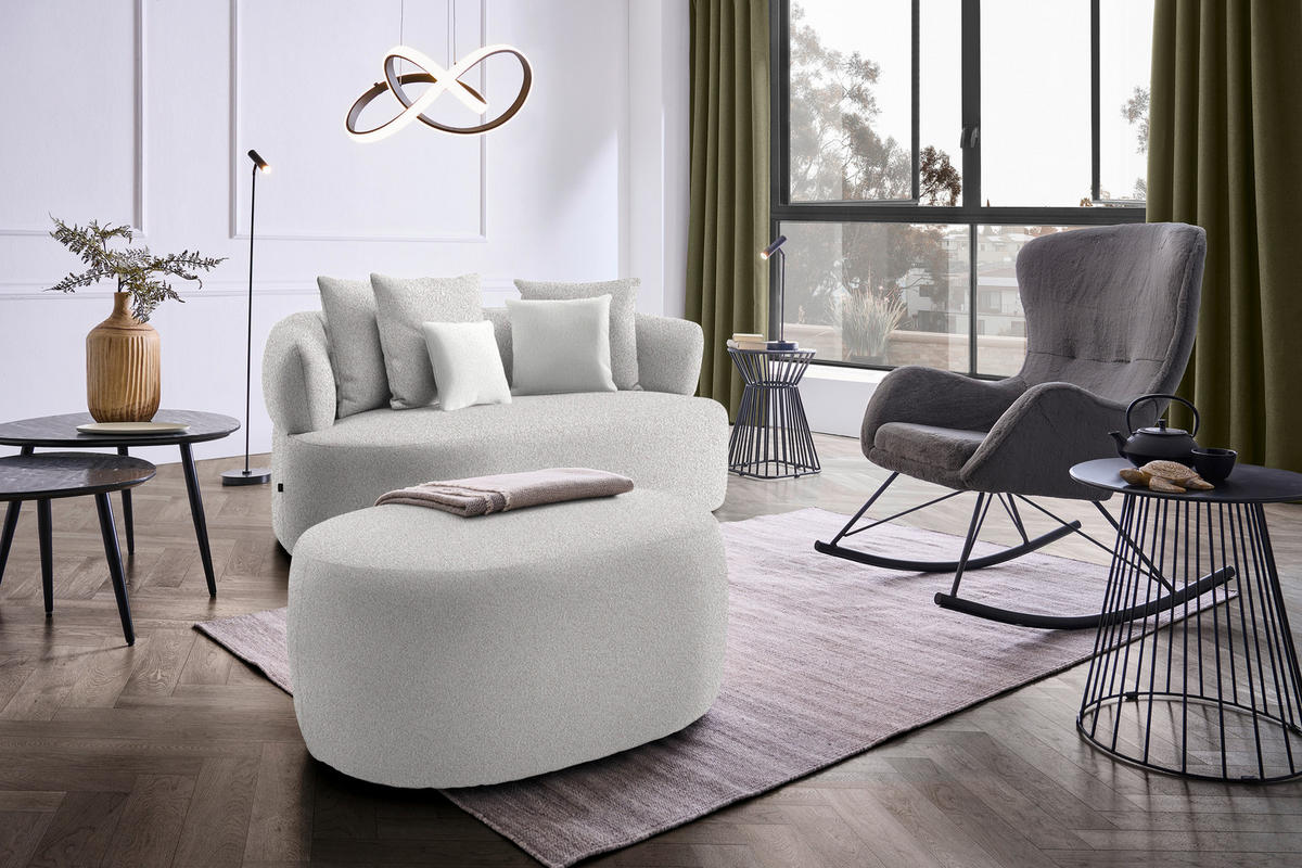 2-SITZER-SOFA in Bouclé Beige  - Beige/Creme, MODERN, Kunststoff/Textil (177/86/105cm) - Hom`in
