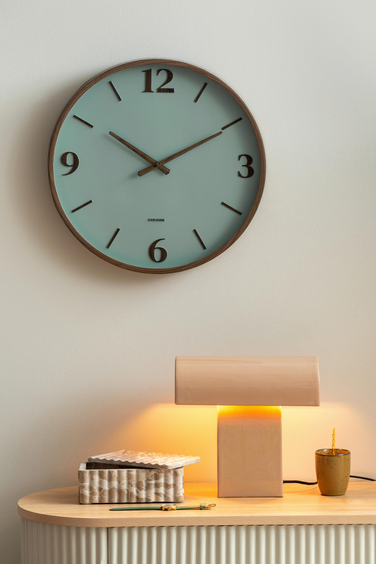 WANDUHR Detalle Jadegrün  - Jadegrün, Basics, Kunststoff (51cm) - Karlsson