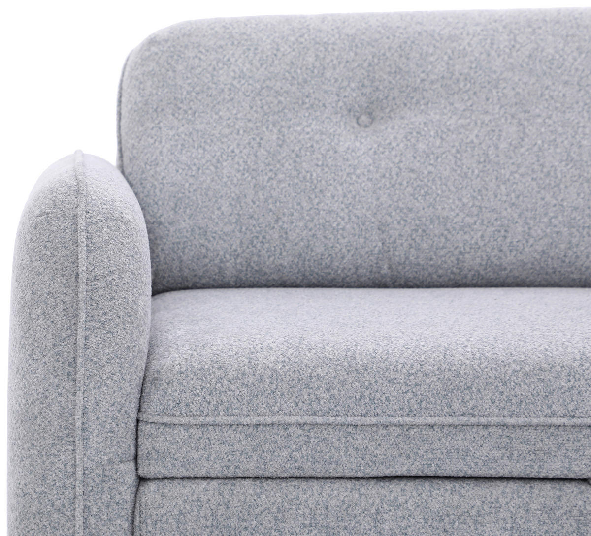 ECKSOFA Hellgrau Chenille  - Hellgrau/Schwarz, Design, Kunststoff/Textil (154/221cm) - Carryhome