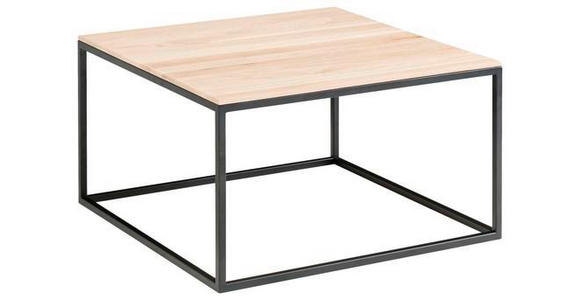COUCHTISCH in Holz 65/65/37 cm - Eichefarben/Schwarz, Design, Holz/Metall (65/65/37cm) - Johann Jakob