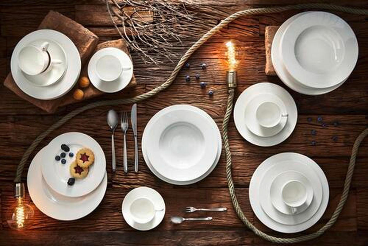KOMBISERVICE Weiß Basic White 30-teilig 6 Personen  - Weiß, Basics, Keramik (39,4/39,4/33,8cm) - Villeroy & Boch