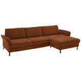 ECKSOFA  in Chenille, Flachgewebe Rostfarben  316/175 cm  - Rostfarben/Schwarz, Design, Textil/Metall (316/175cm) - Dieter Knoll