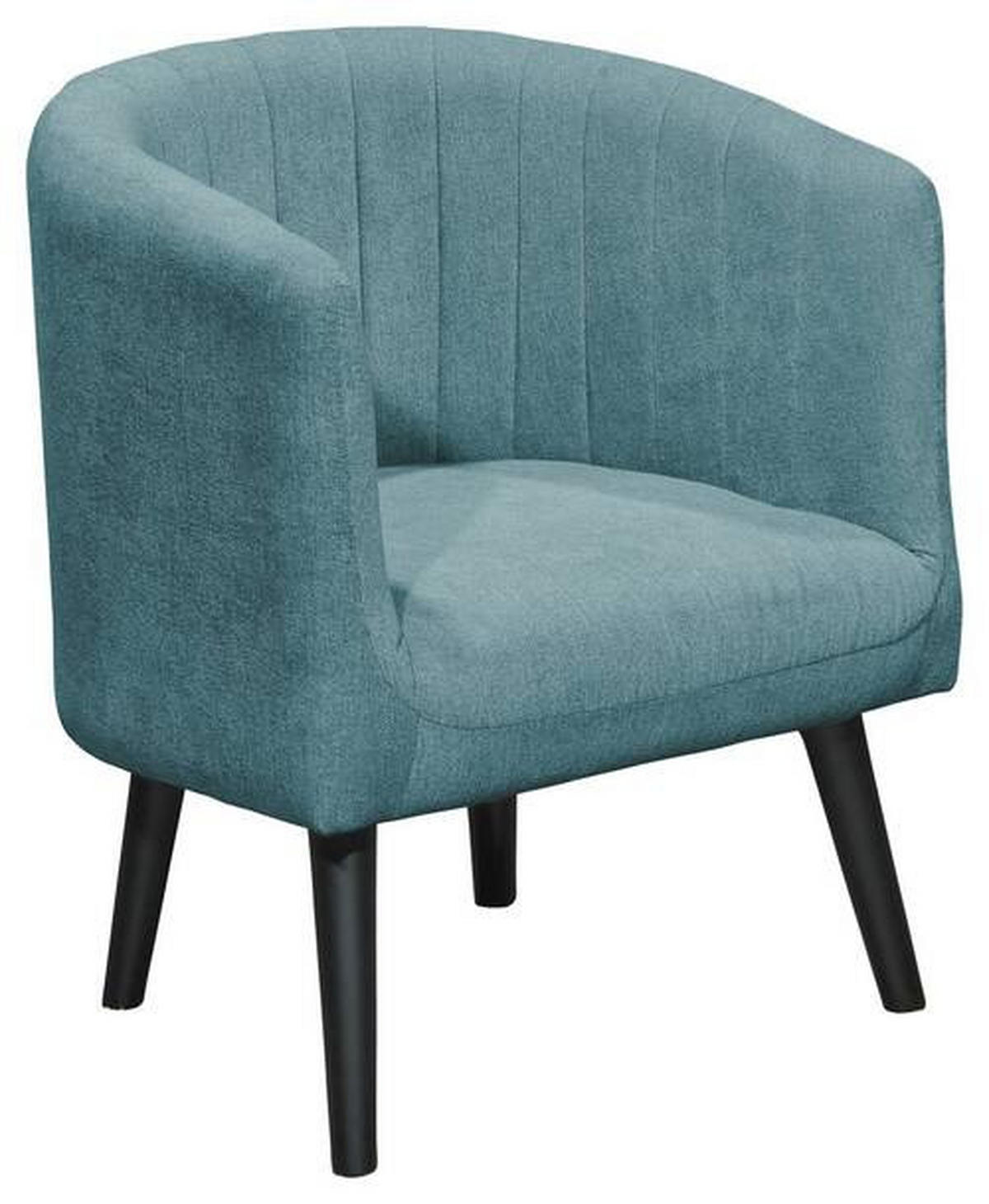 COCKTAILSESSEL in Mikrovelours Türkis  - Türkis/Schwarz, Basics, Holz/Textil (61/82/58cm) - Livetastic