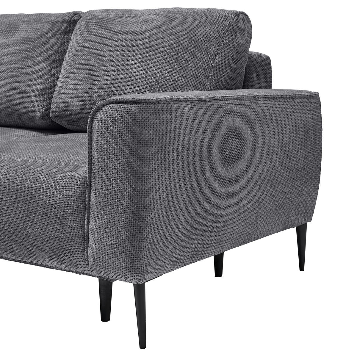ECKSOFA in Webstoff Anthrazit  - Anthrazit/Schwarz, Modern, Textil/Metall (164/255cm) - MID.YOU