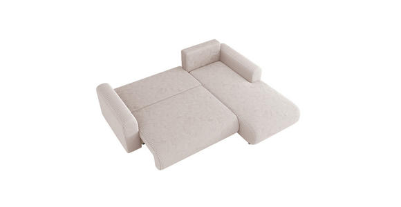 ECKSOFA inkl. Funktionen Beige Cord  - Beige/Schwarz, KONVENTIONELL, Kunststoff/Textil (260/200cm) - Xora