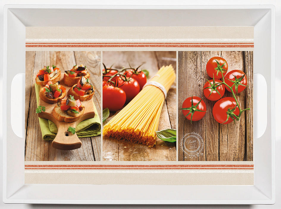 POSLUŽAVNIK ZA SERVIRANJE  34,5/46 cm            - žuta/smeđa, Konvencionalno, plastika (34,5/46cm) - Homeware