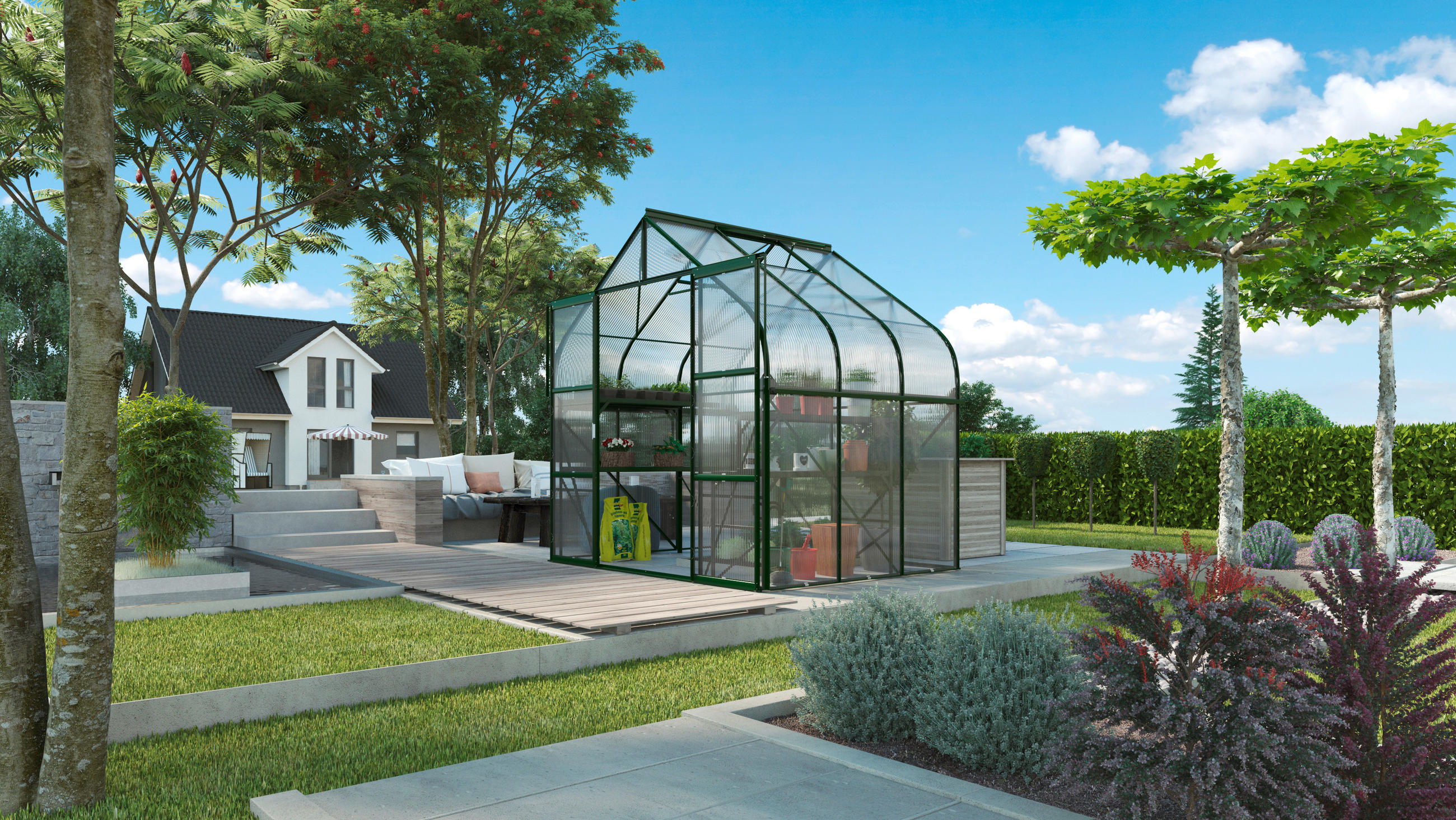 Gewächshausbausatz Diana 5000 Hkp4mm, Smaragd Set