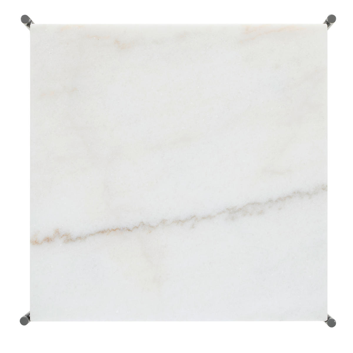 BEISTELLTISCH 40/40/40 cm Grau, Weiß quadratisch  - Dunkelgrau/Weiß, Trend, Stein/Metall (40/40/40cm) - Landscape