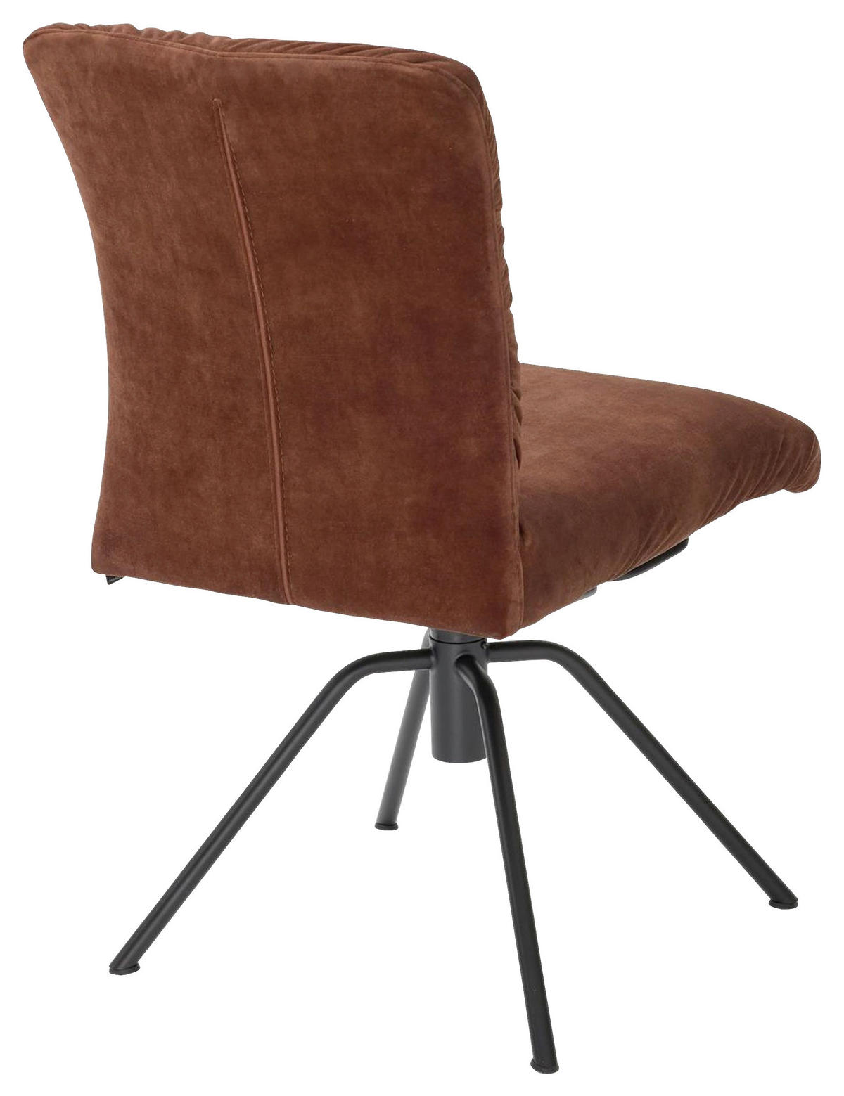 STUHL Velours Braun  - Schwarz/Braun, KONVENTIONELL, Textil/Metall (55/88/62cm) - Musterring