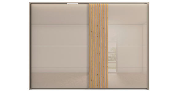 SCHWEBETÜRENSCHRANK 301/223/68 cm 2-türig Eichefarben, Fango - Fango/Eichefarben, Design, Glas/Holzwerkstoff (301/223/68cm) - Novel