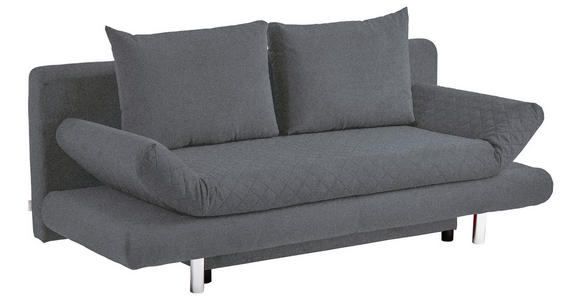 SCHLAFSOFA Armteil verstellbar Mikrofaser Dunkelgrau  - Chromfarben/Dunkelgrau, Design, Textil (194/73/91cm) - Xora