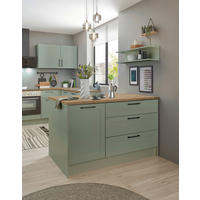 KÜCHENINSEL   in Grün, Eiche Artisan  - Schwarz/Eiche Artisan, Design, Holzwerkstoff/Metall (145/90/90cm) - MID.YOU