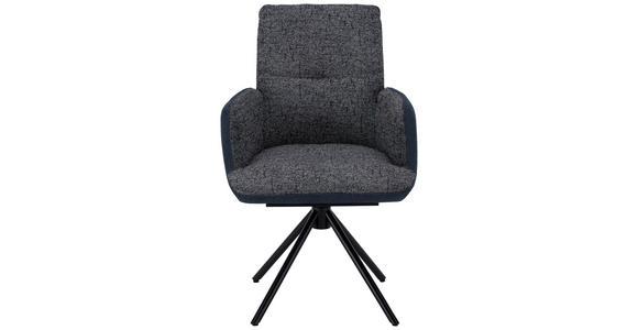 ARMLEHNSTUHL in Stahl Flachgewebe - Blau/Schwarz, Design, Textil/Metall (58/91/62cm) - Dieter Knoll