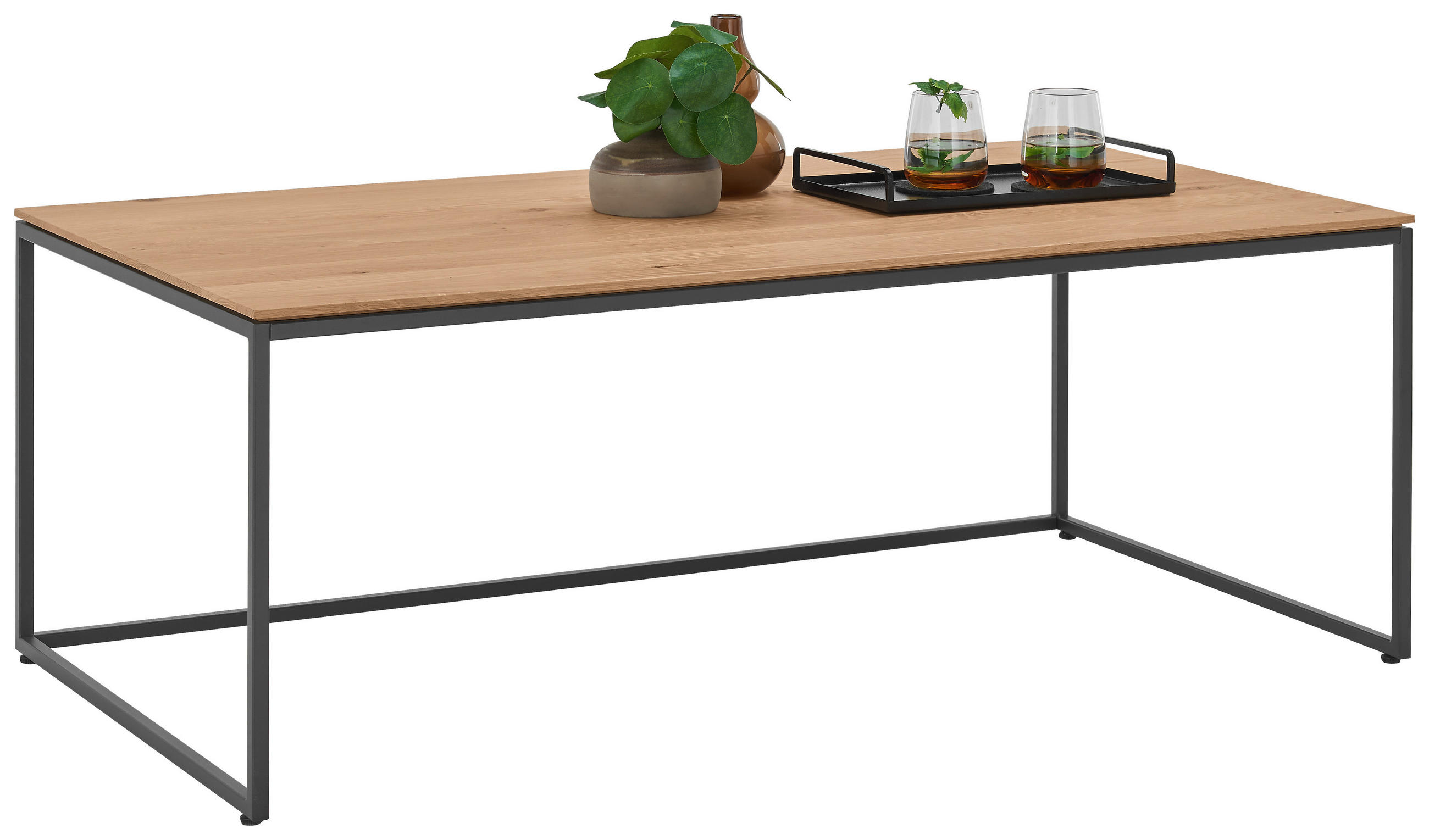 COUCHTISCH in Holz, Metall 120/65/43,5 cm  - Eichefarben/Anthrazit, Design, Holz/Metall (120/65/43,5cm) - Johann Jakob