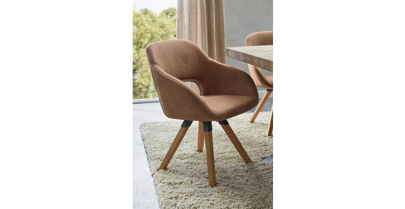 STUHL Mikrofaser Balkeneiche massiv Schlammfarben, Eichefarben - Schlammfarben/Eichefarben, Design, Holz/Textil (63/83/58cm) - Valnatura