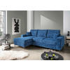ECKSCHLAFSOFA  mit Rücken echt Struktur Blau  - Blau/Schwarz, KONVENTIONELL, Textil/Metall (143/237cm) - Livetastic
