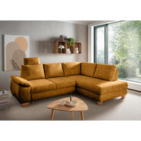 ECKSCHLAFSOFA Struktur Goldfarben  - Wildeiche/Goldfarben, Modern, Holz/Textil (265/206cm) - Livetastic