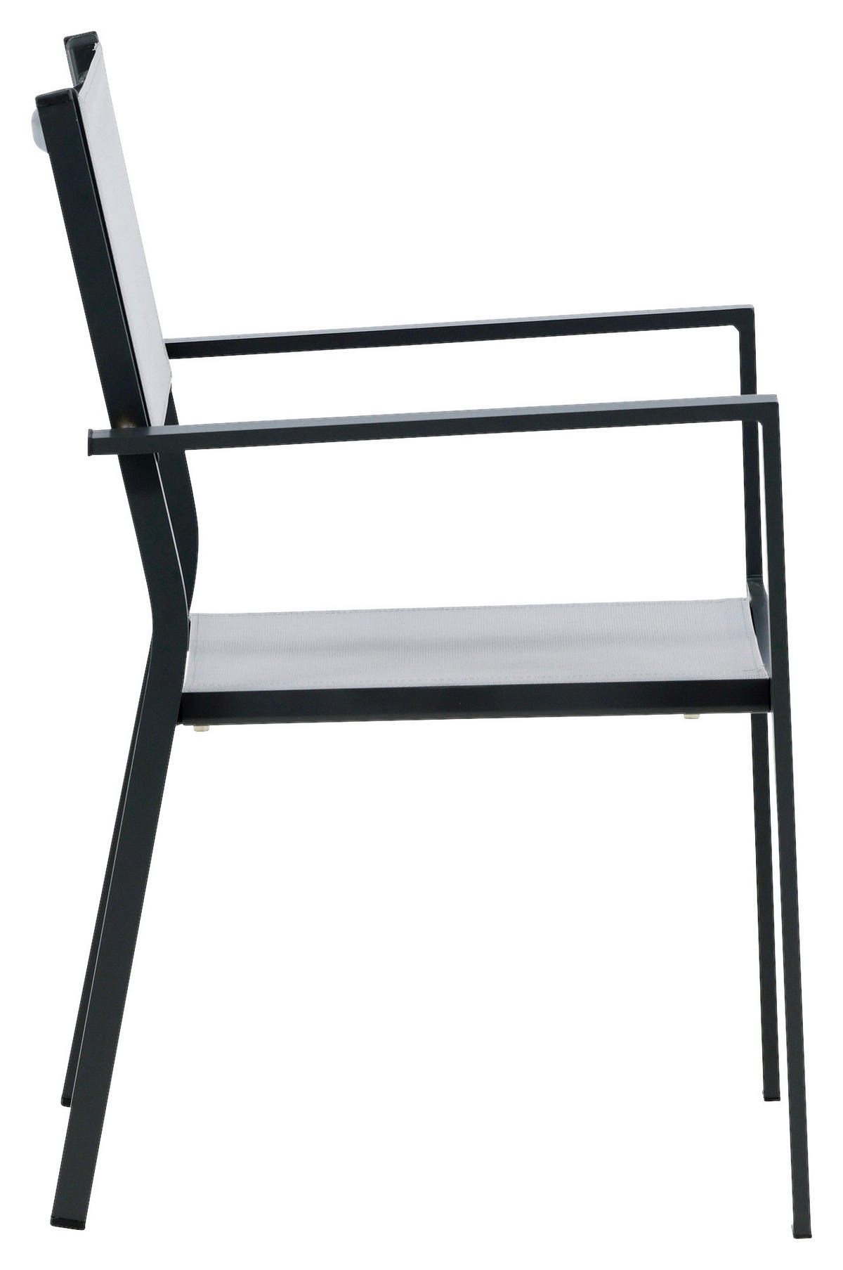 Stapelsessel 2er-Set - Schwarz/Grau, KONVENTIONELL, Textil/Metall (56,5/88/61cm) - Gardenson
