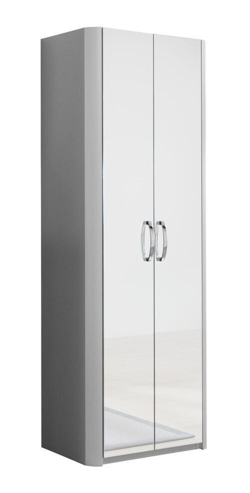 GARDEROBENSCHRANK 66/190/38 cm  - Chromfarben/Alufarben, Design, Glas/Holzwerkstoff (66/190/38cm) - Moderano