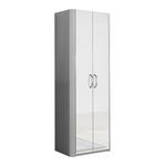 GARDEROBENSCHRANK 66/190/38 cm  - Chromfarben/Alufarben, Design, Glas/Holzwerkstoff (66/190/38cm) - Moderano