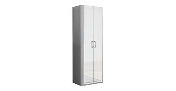 GARDEROBENSCHRANK 66/190/38 cm  - Chromfarben/Alufarben, Design, Glas/Holzwerkstoff (66/190/38cm) - Moderano