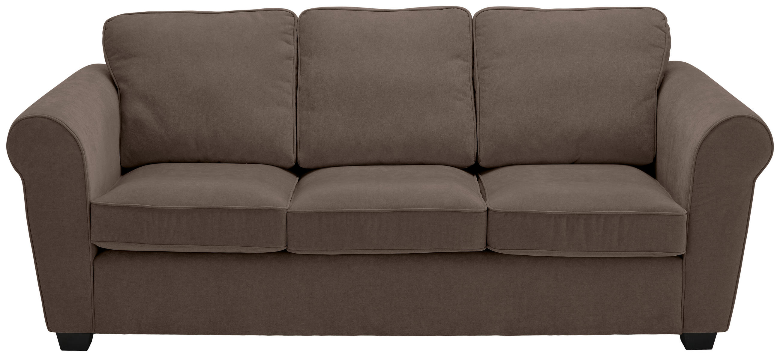 3-SITZER-SOFA Chenille Braun  - Schwarz/Braun, KONVENTIONELL, Kunststoff/Textil (226/88/86cm) - Carryhome