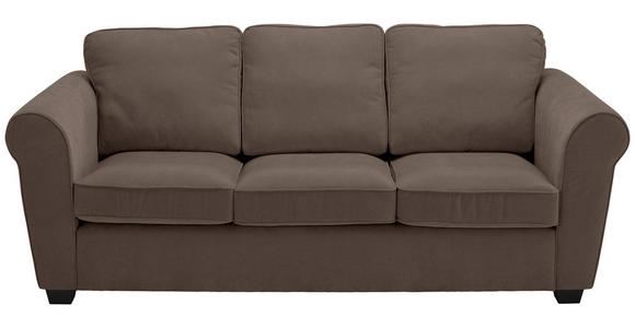 3-SITZER-SOFA  in Chenille Braun  - Schwarz/Braun, KONVENTIONELL, Kunststoff/Textil (226/88/86cm) - Carryhome