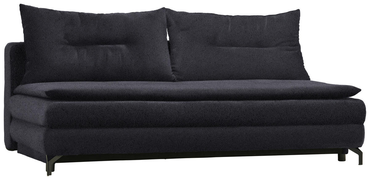 KANAPÉÁGY fekete  - fekete, Modern, textil/fém (208/73/92/102cm) - Novel
