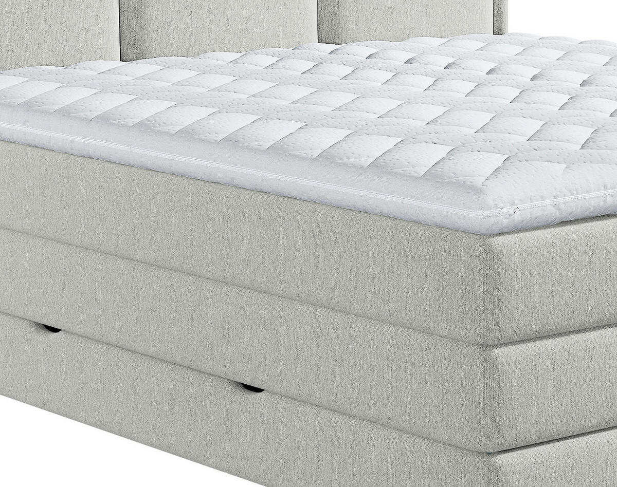 BOXSPRINGBETT 180/200 cm  in Hellgrau  - Hellgrau, Design, Kunststoff/Textil (180/200cm) - MID.YOU
