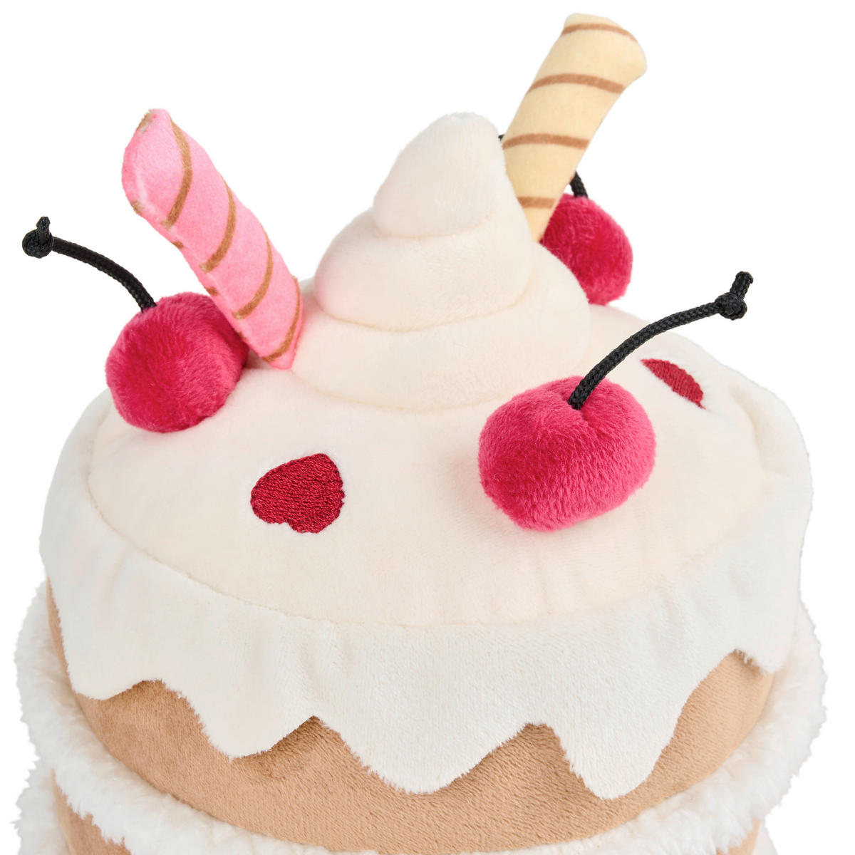 PLYSCHFIGUR Sweet Törtchen  - vit/röd, textil (15/19/17cm) - Patinio