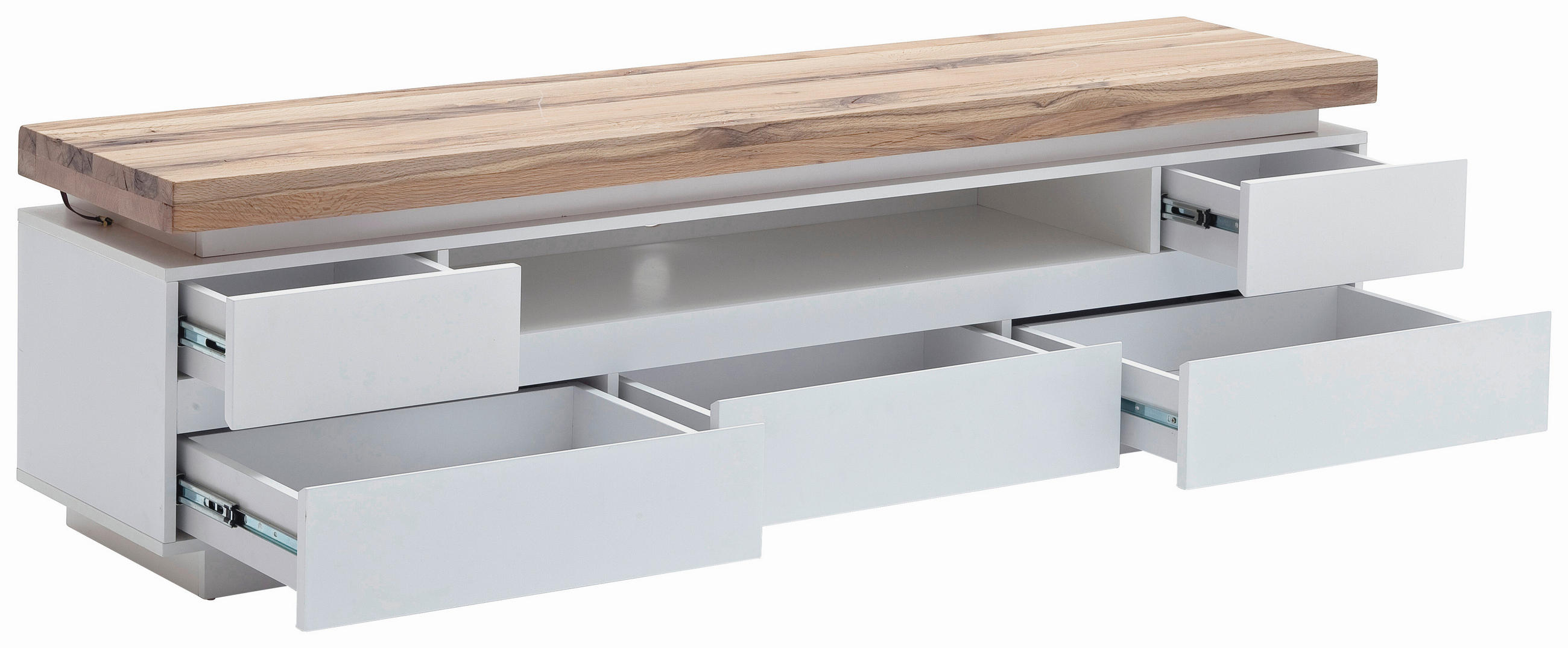 LOWBOARD Romina  in 175/49/40 cm  - Eichefarben/Weiß, Design, Holz/Holzwerkstoff (175/49/40cm)
