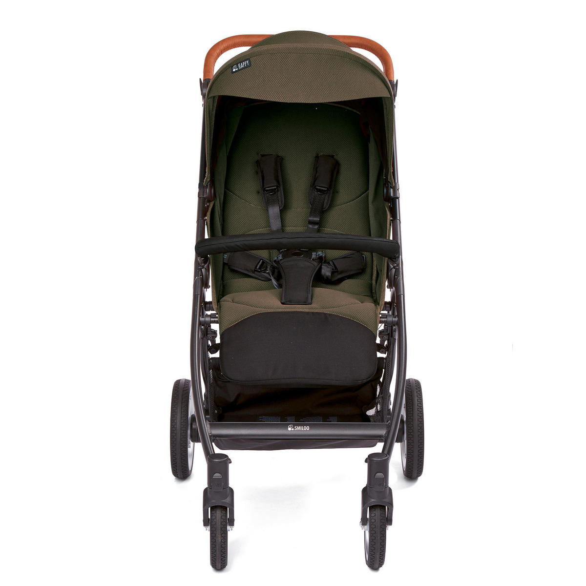 BUGGY Smiloo Happy+  - Schwarz/Olivgrün, Basics, Textil/Metall (60/106/100cm) - Gesslein