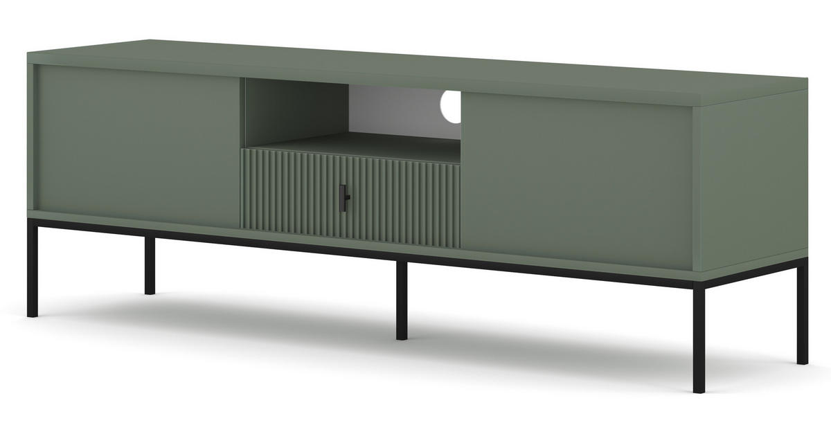 LOWBOARD Maggiore  in 154,5/52,4/39 cm  - Goldfarben/Schwarz, Design, Holzwerkstoff/Metall (154,5/52,4/39cm) - Boxxx