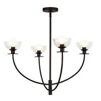 KRONLEUCHTER Alora Mood 38/67,3 cm  - Schwarz, KONVENTIONELL, Glas/Metall (38/67,3cm) - Elstead Lighting