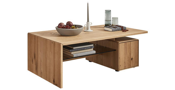 COUCHTISCH in Holz, Glas 120/70/42 cm  - Natur, Glas/Holz (120/70/42cm) - Valnatura