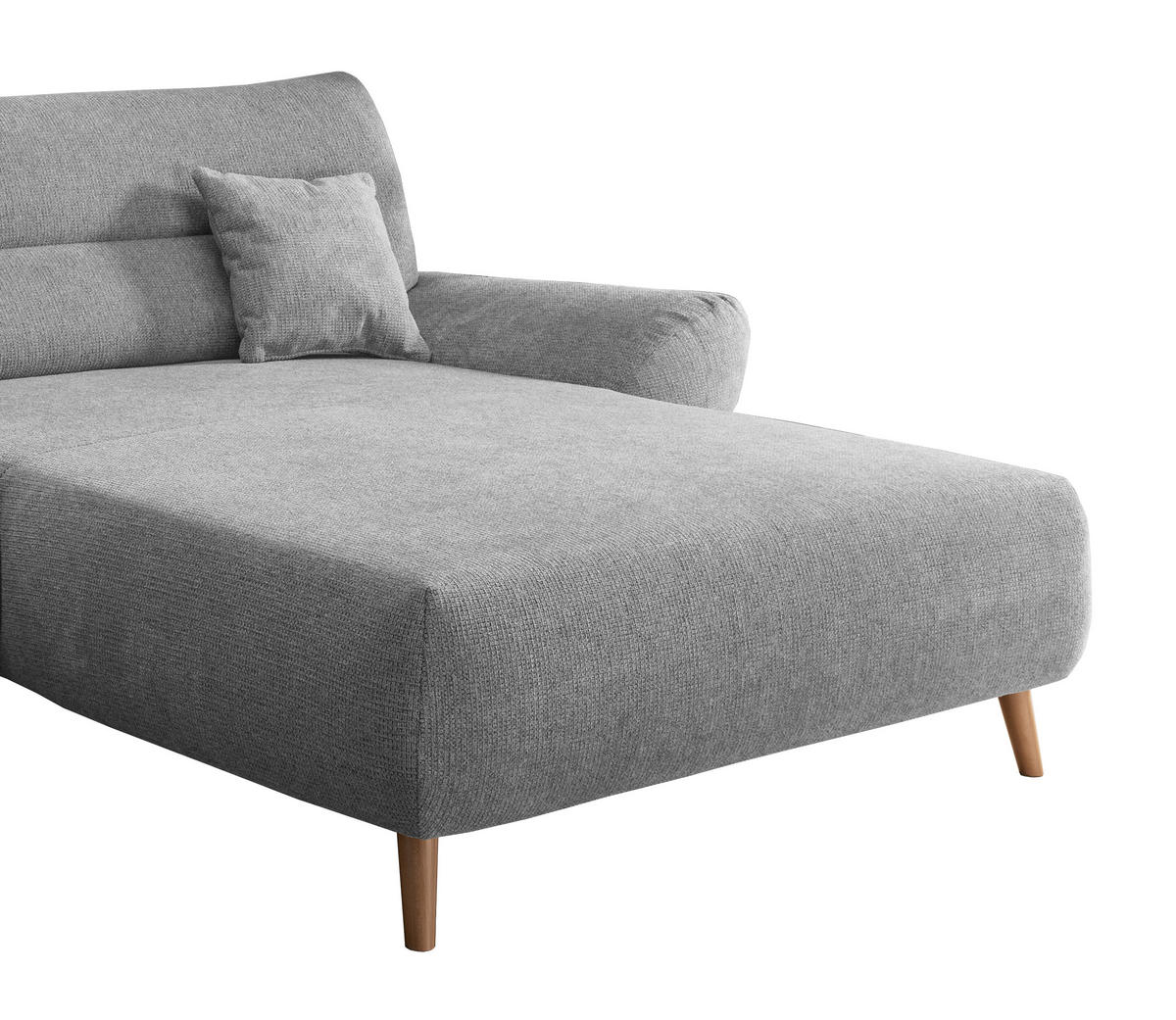 ECKSOFA in Chenille Silberfarben  - Wildeiche/Silberfarben, Modern, Holz/Textil (290/166cm) - MID.YOU
