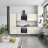 KÜCHENBLOCK Riva 270 cm  in Weiß, Schieferfarben  - Schieferfarben/Edelstahlfarben, MODERN, Holzwerkstoff/Metall (270cm) - Nobilia