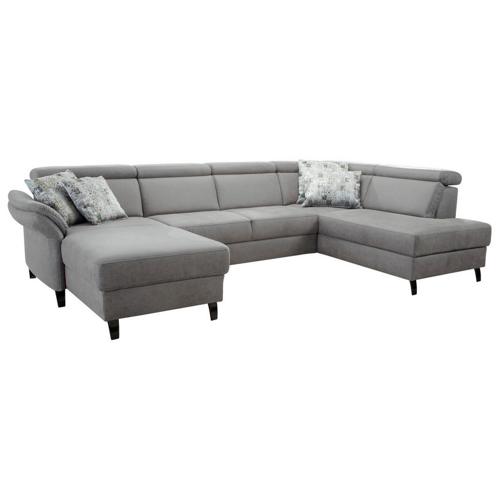 Thumbnail - Sit & More Wohnlandschaft, Hellgrau, Textil, 7,5-Sitzer, Ottomane rechts, U-Form, 317x193 cm, Goldenes M, Oeko-Tex® Stan...