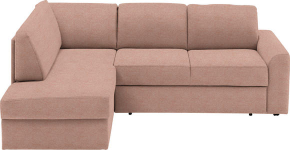 ECKSOFA in Webstoff Hellrot  165/224 cm  - Hellrot/Schwarz, KONVENTIONELL, Kunststoff/Textil (165/224cm) - Xora