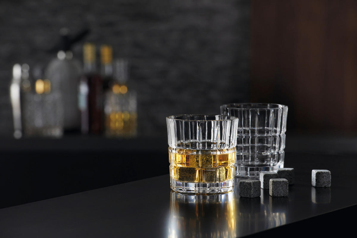 WHISKYGLÄSERSET & 8 Kühlsteine Spiritii   - Klar, Basics, Glas/Stein (18/12/9cm) - Leonardo