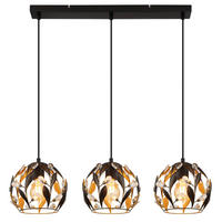 HÄNGLAMPA MIKA 74/20/150 cm  - klar/svart, Basics, metall/plast (74/20/150cm) - Globo