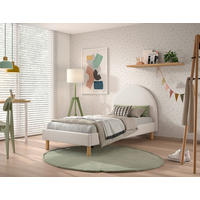 KINDER-/JUNIORBETT - Naturfarben/Weiß, ROMANTIK / LANDHAUS, Holz/Textil (90/200cm) - Vipack