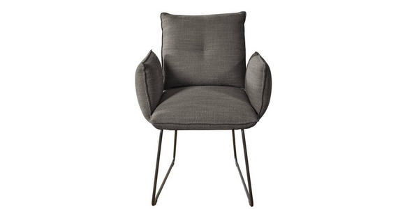 ARMLEHNSTUHL in Stahl Struktur - Schwarz/Braun, Design, Textil/Metall (65/90/70cm) - Dieter Knoll