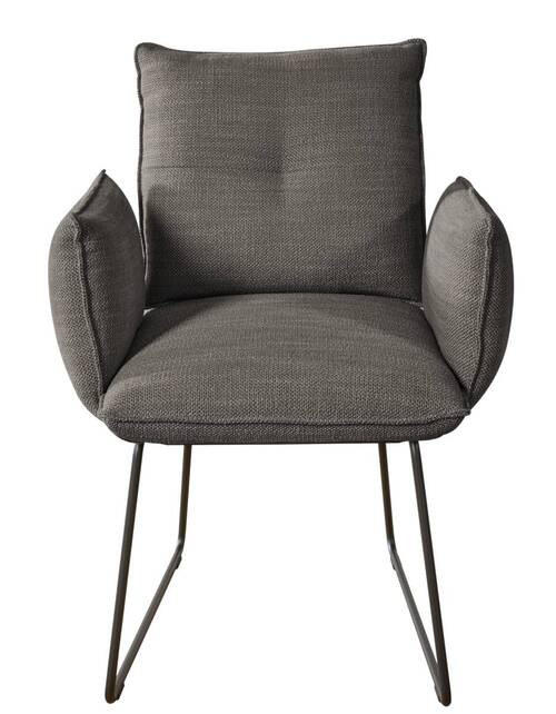 ARMLEHNSTUHL  in Stahl Struktur  - Schwarz/Braun, Design, Textil/Metall (65/90/70cm) - Dieter Knoll