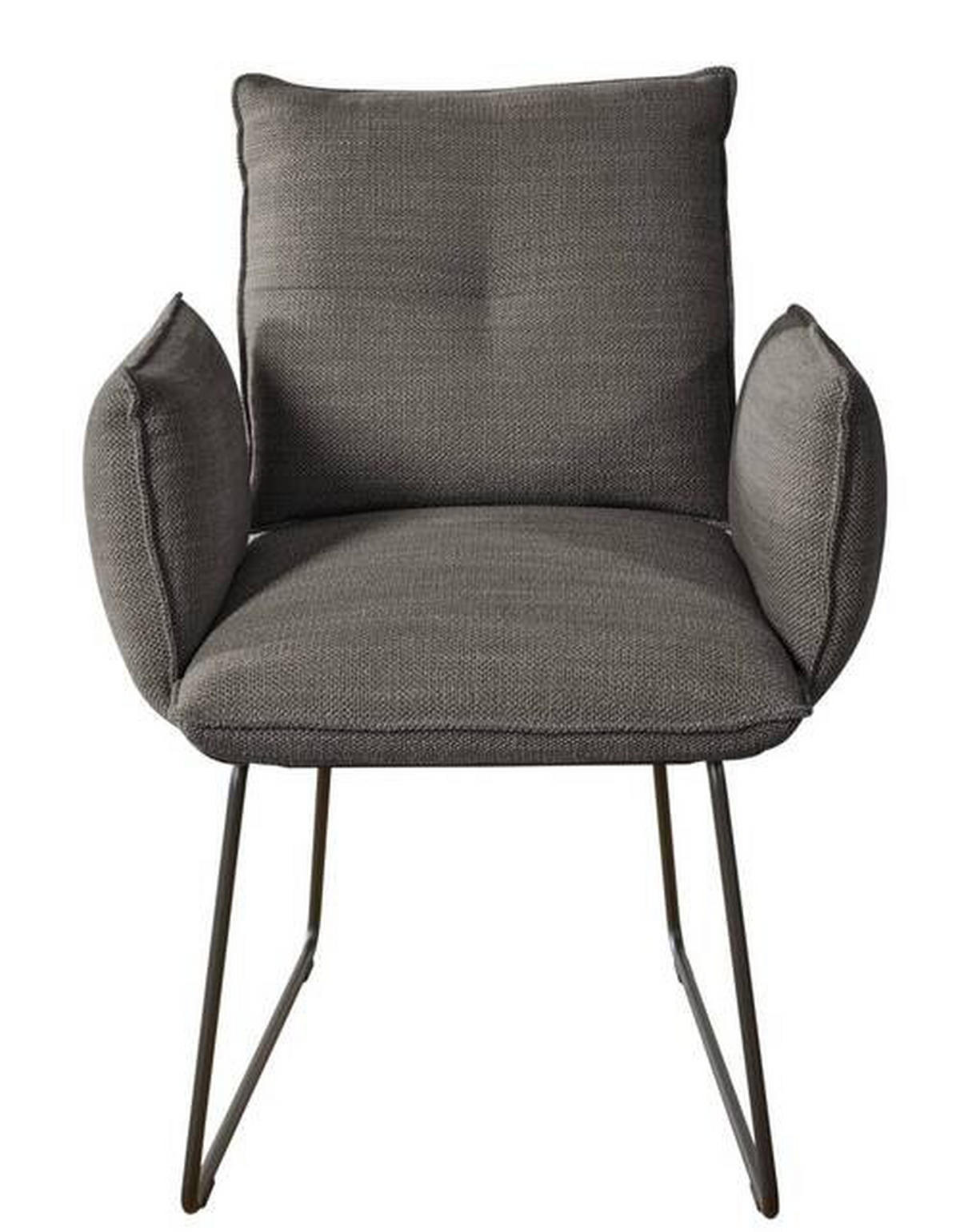 ARMLEHNSTUHL  in Stahl Struktur  - Schwarz/Braun, Design, Textil/Metall (65/90/70cm) - Dieter Knoll