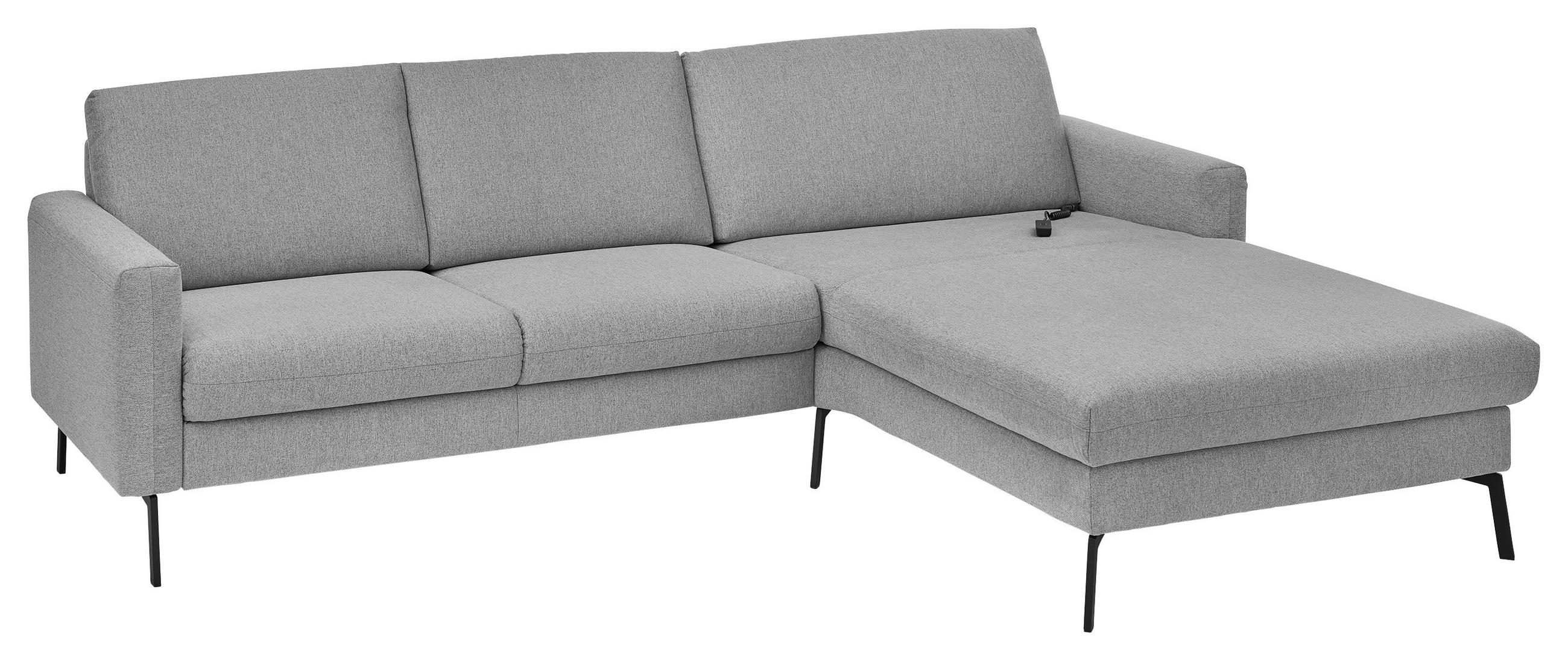 ECKSOFA Grau Flachgewebe  - Schwarz/Grau, Design, Textil/Metall (270/187cm) - Musterring