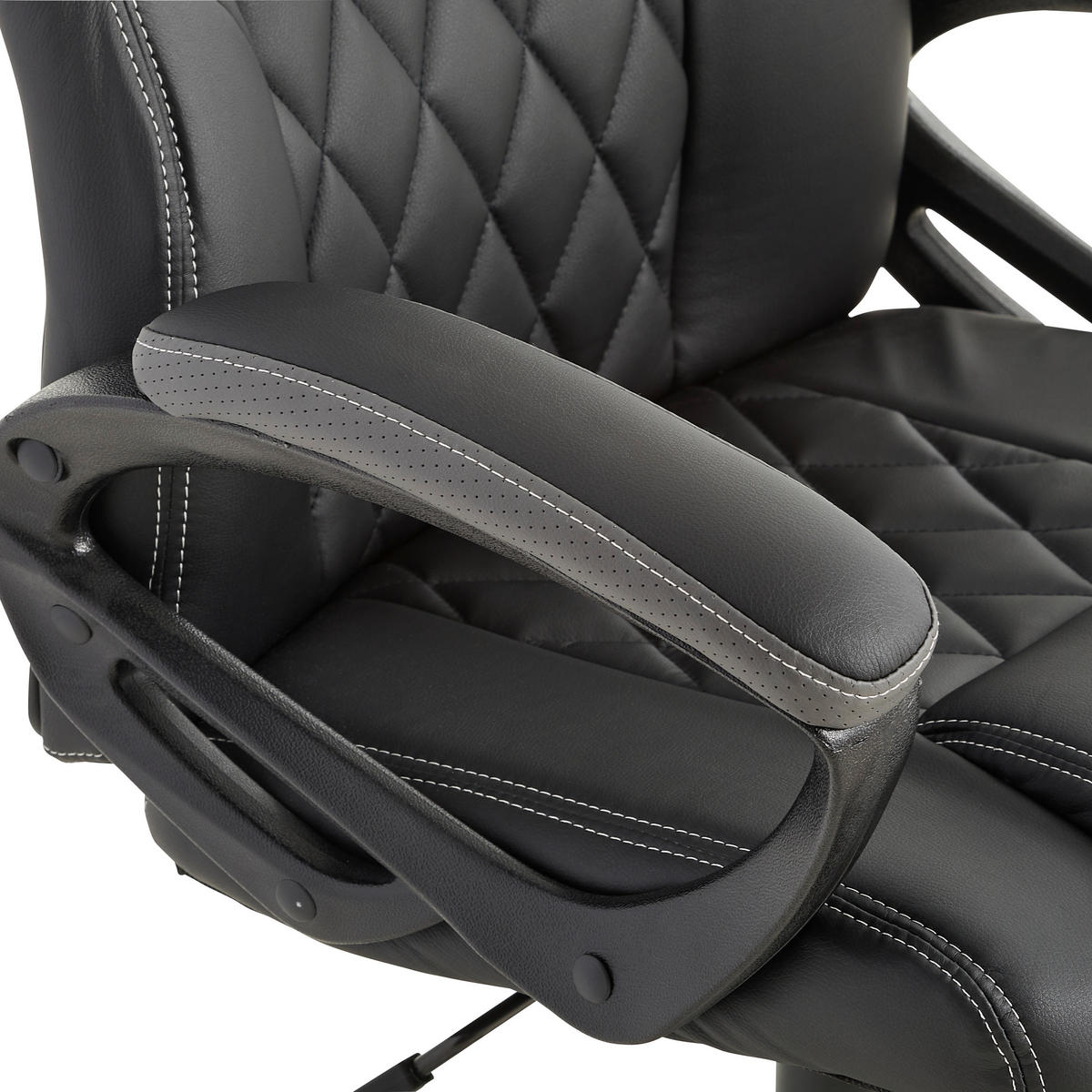 GAMINGSTUHL  in Lederlook Schwarz  - Weiss/Schwarz, Design, Kunststoff/Textil (63/113-122/70cm) - Xora