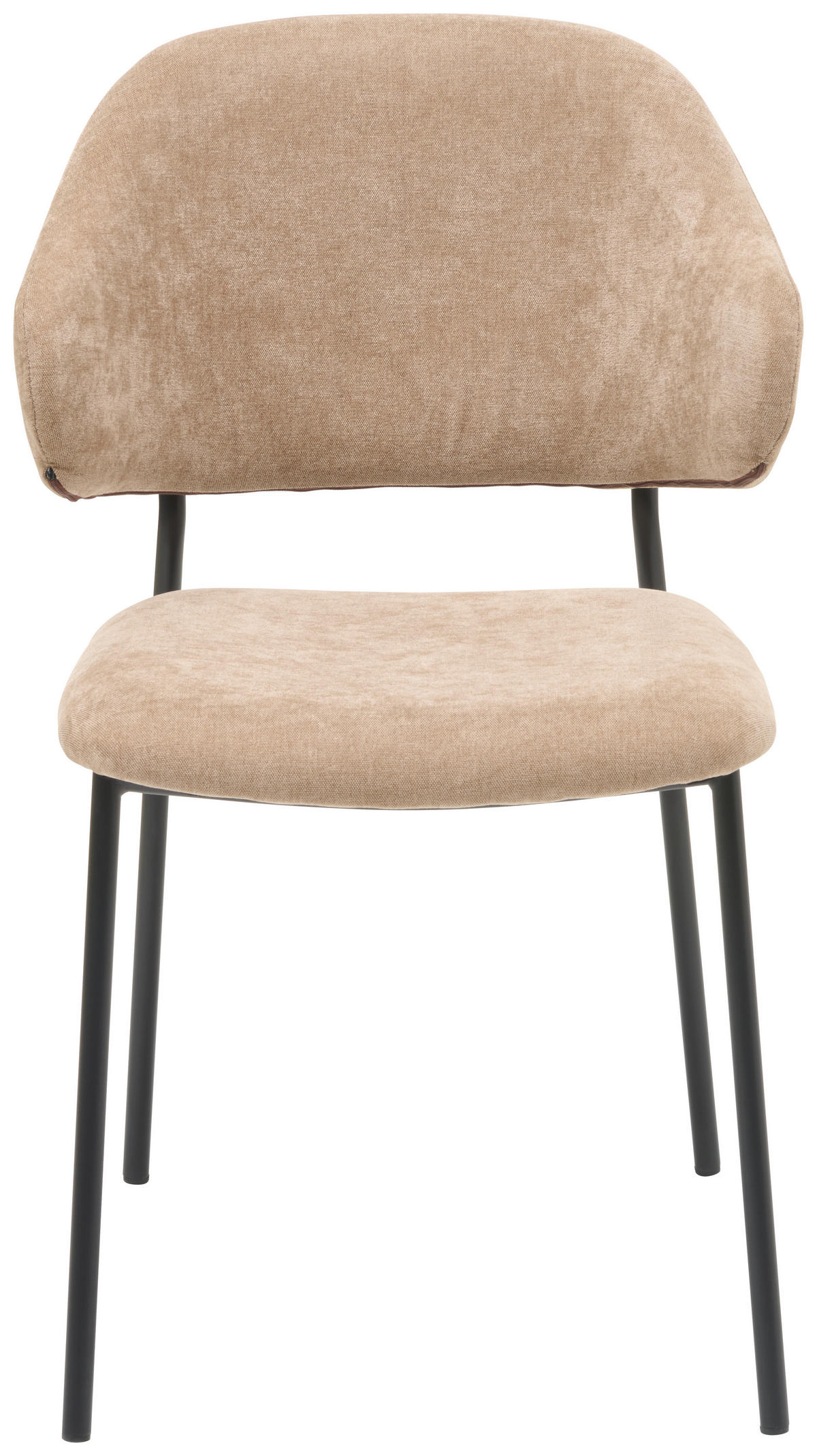 STUHL Mikrofaser Braun, Schwarz  - Schwarz/Braun, KONVENTIONELL, Textil/Metall (52/83/61cm) - MID.YOU